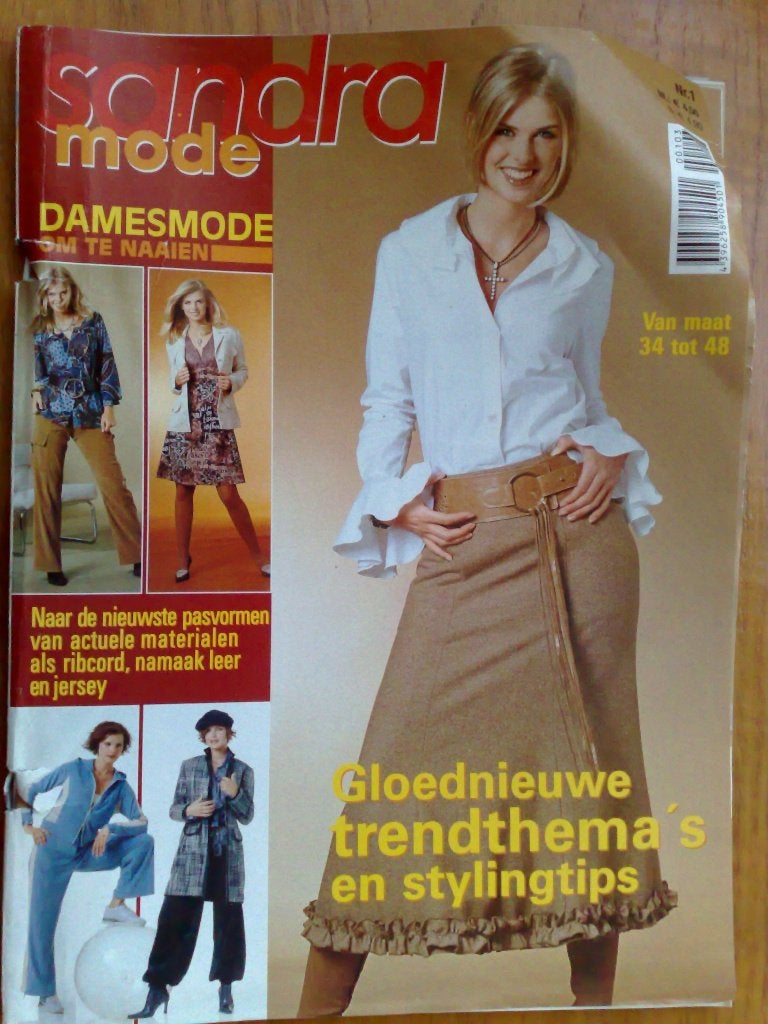Sandra dames mode nr. 1 , maat 34-48, Hobby en Vrije tijd, Kledingpatronen, Verzenden, Gebruikt, Vrouw, Overige merken
