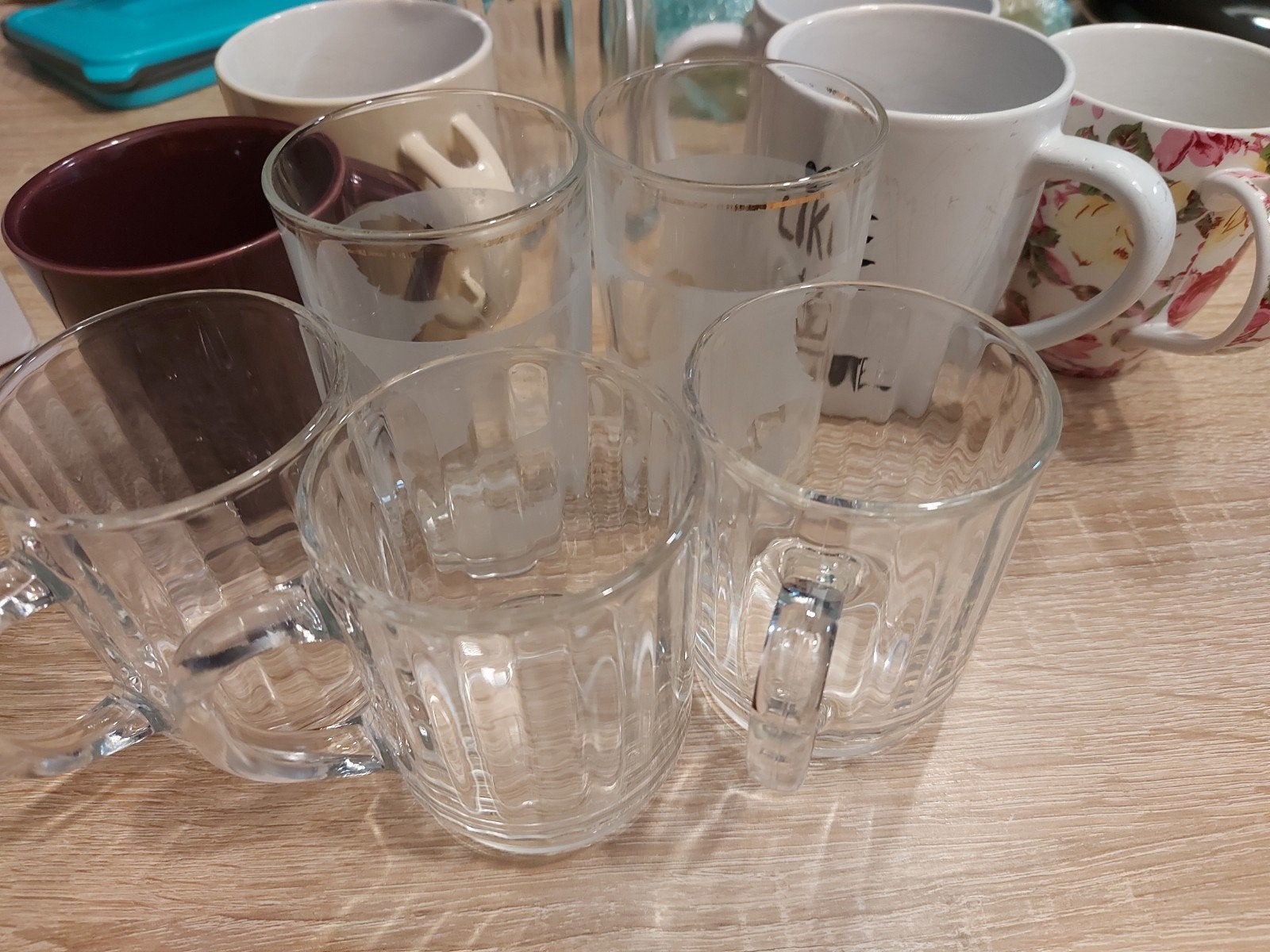 Diverse kopjes en glazen - Gebruikt, Huis en Inrichting, Glas of Glazen, Gebruikt, Overige merken, Ophalen of Verzenden
