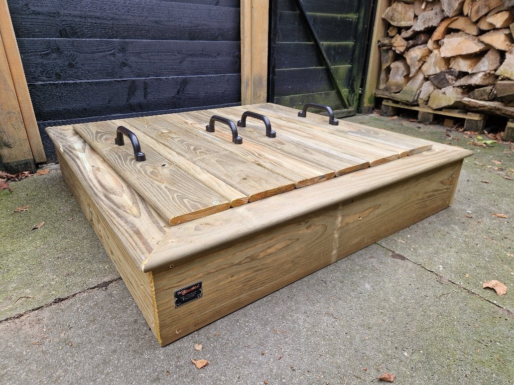 HOUTEN ZANDBAK 50x100 incl deksel kant en klaar geleverd, Ophalen, Nieuw