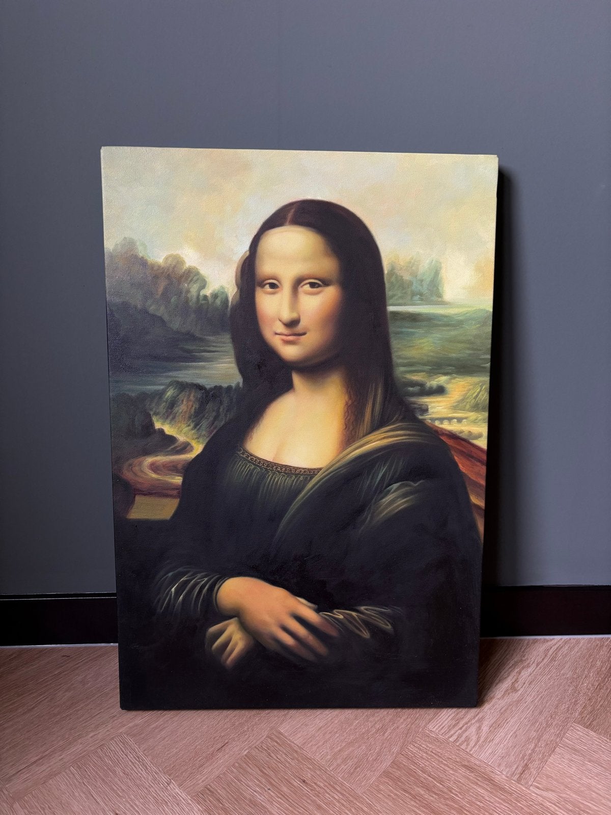 Handgeschilderde Mona Lisa - 50x75 cm, Ophalen