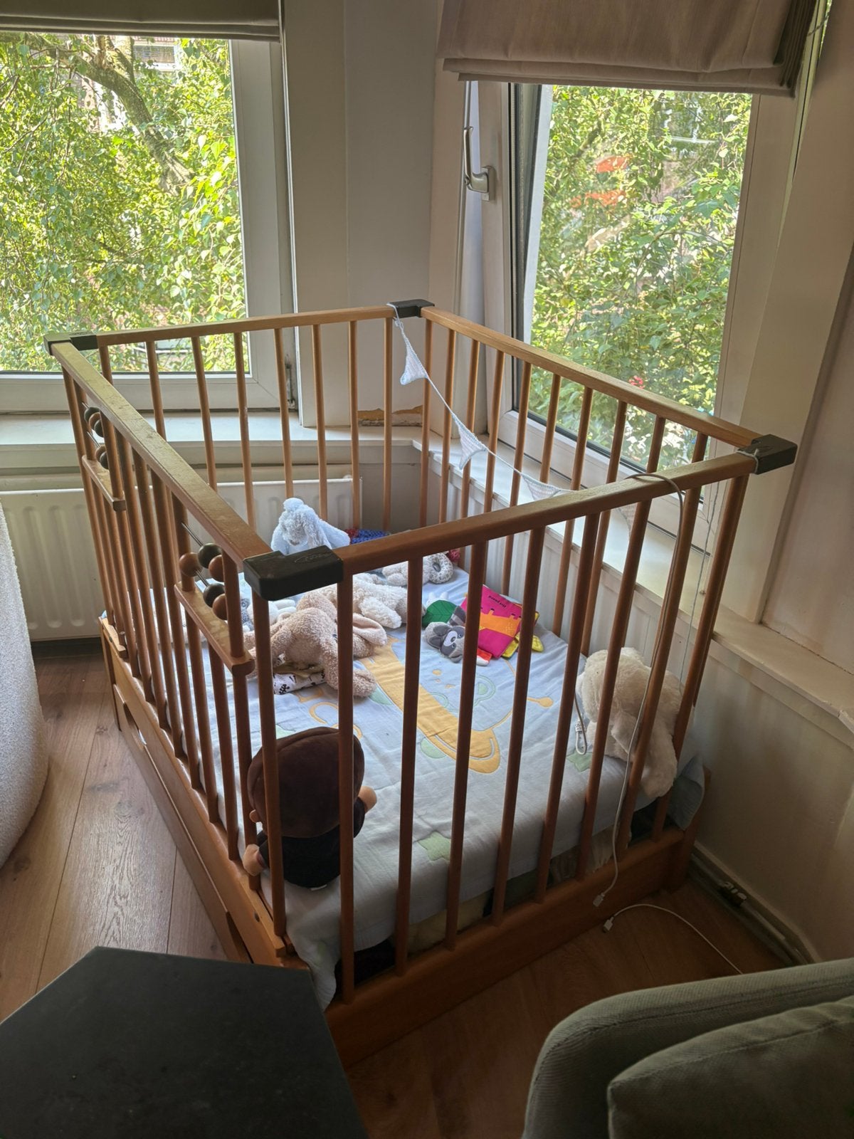 Box baby vintage inclusief boxmobiel, Ophalen, Gebruikt, In hoogte verstelbaar