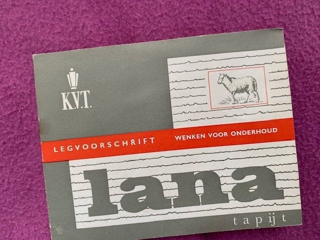 Vintage KVT Lana Tapijt Legvoorschrift Folder, Gelezen, Folder, KVT, Ophalen of Verzenden