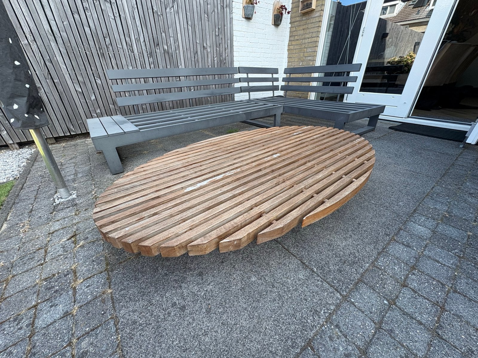 Houten ovale salontafel, Ophalen, Gebruikt, Hout