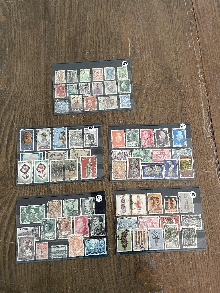 oude postzegels Griekenland 5 kaarten, Verzenden, Griekenland