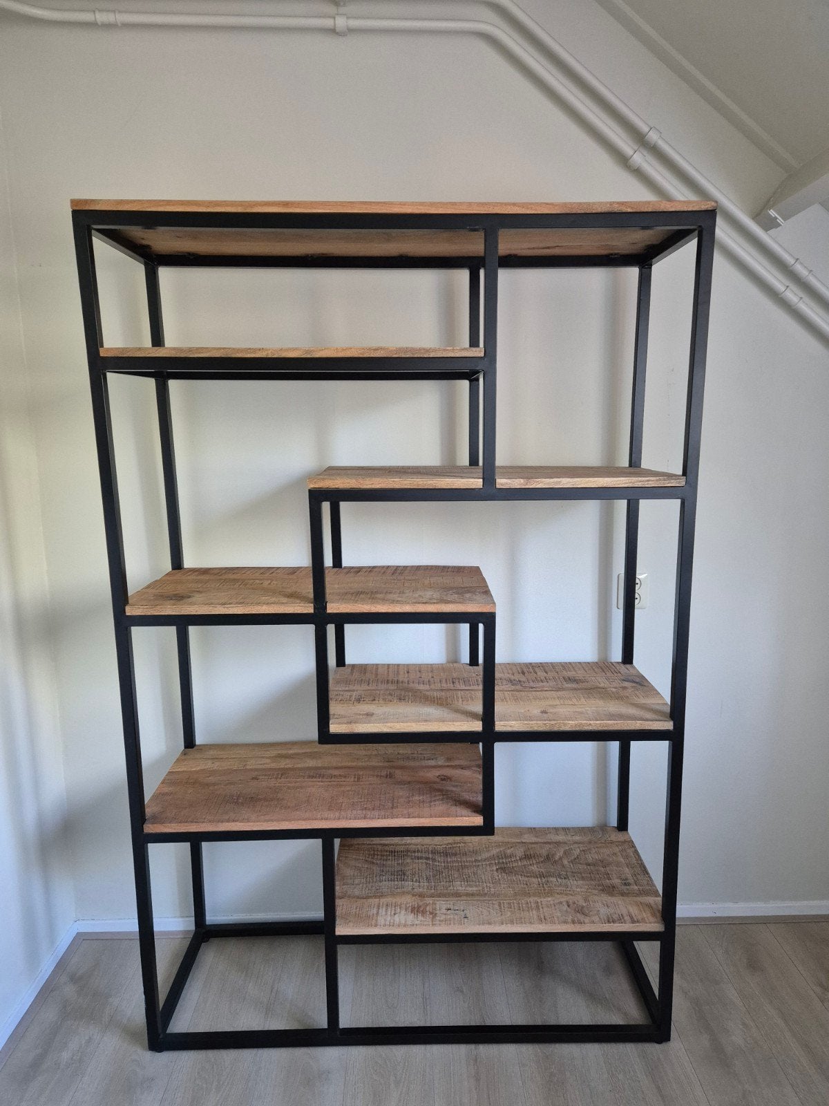 Vakkenkast mangohout, Huis en Inrichting, Kasten | Wandmeubels, Ophalen, Zo goed als nieuw, Minder dan 150 cm, 150 tot 200 cm