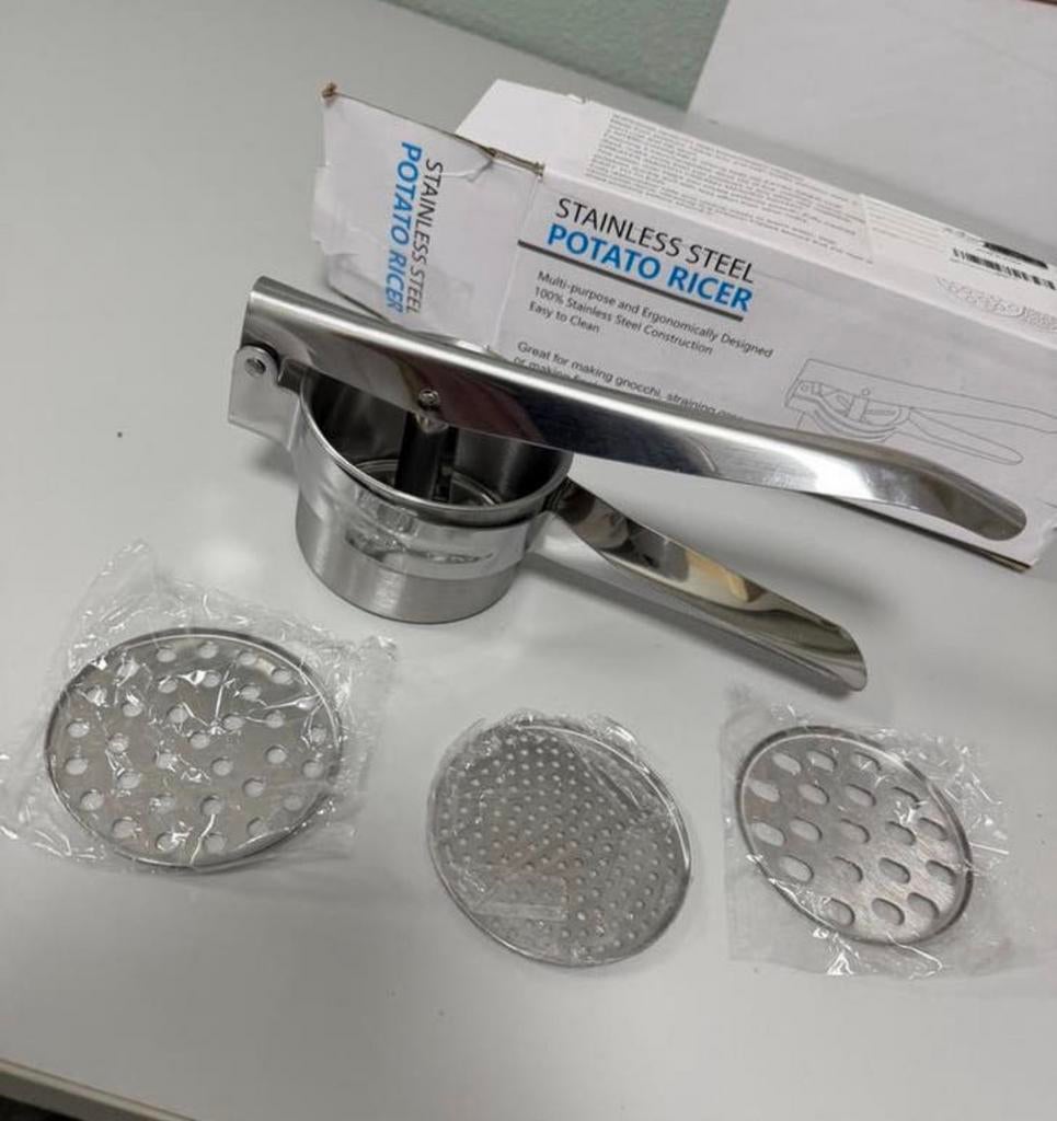 RVS Aardappelpers aardappel-pers met 3 Schijven Potato Ricer, Ophalen of Verzenden, H, Metaal, H