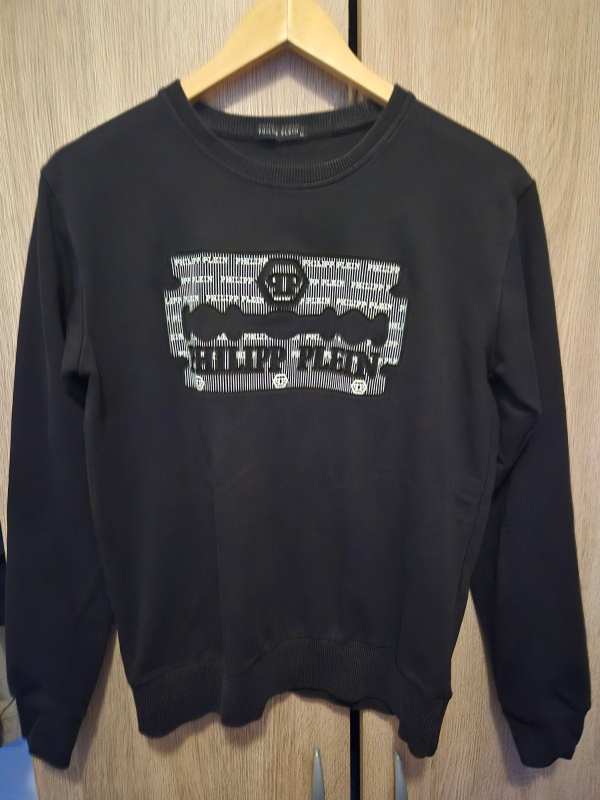 Philipp Plein Trui Zwart met Scheermes Logo, Kleding | Heren, Truien en Vesten, Zo goed als nieuw, Maat 48/50 (M), Zwart, Ophalen of Verzenden