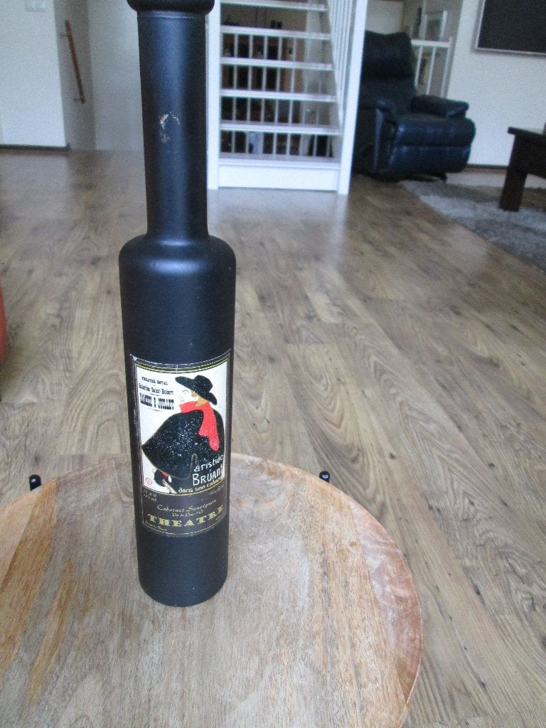 1 fles Rode Wijn  50 cl. met afb Aristide Bruant Collectible, Antiek en Kunst, Curiosa en Brocante, Ophalen of Verzenden