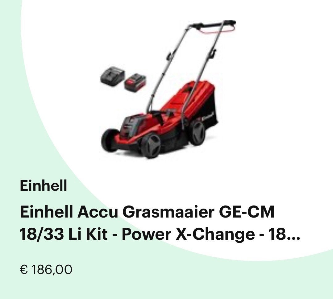 Einhell Accu Grasmaaier GE-CM 18/33 Li Kit Power X-Change, Ophalen, Cirkelmaaier, Accu-grasmaaier, Zo goed als nieuw