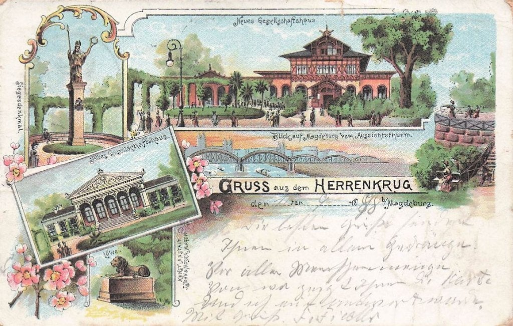 702-156-045 Gruss Aus Dem Herrenkrug Magdeburg, Verzenden, Voor 1920, Duitsland