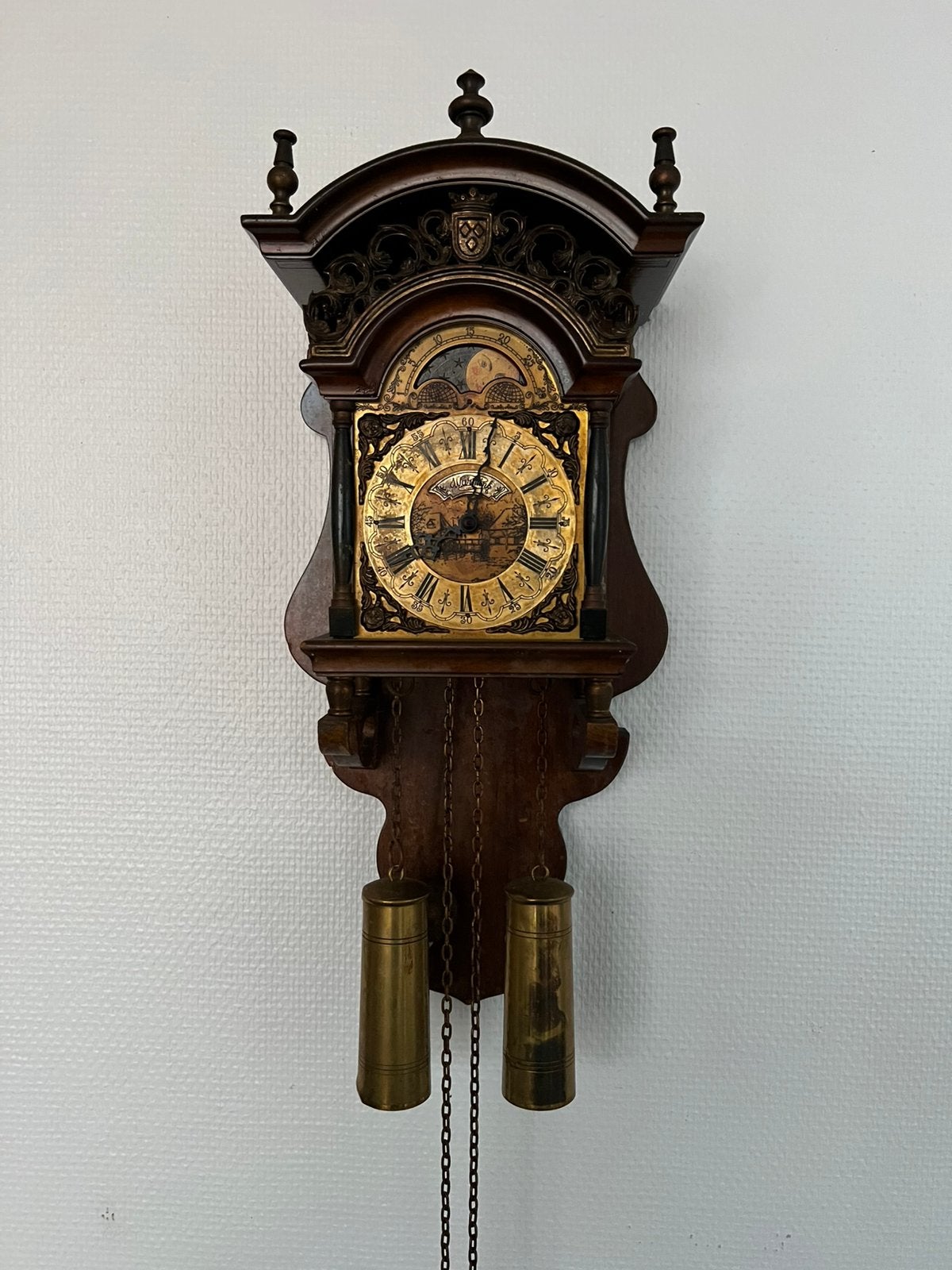 Wandklok Sallander Warmink Perfect lopend Jaren 50 Maanstand, Ophalen