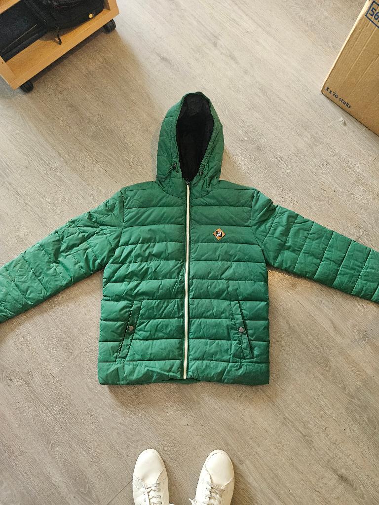 Knalgroene winterjas Jack & Jones, maat L, Maat 52/54 (L), Ophalen of Verzenden, Jack and Jones, Gedragen