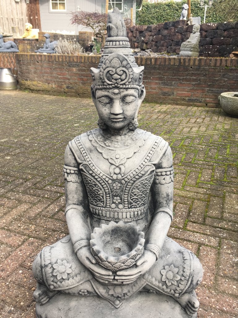 Boeddha met schaal . Hoogte 80cm, Ophalen, Nieuw, Beton, Boeddhabeeld