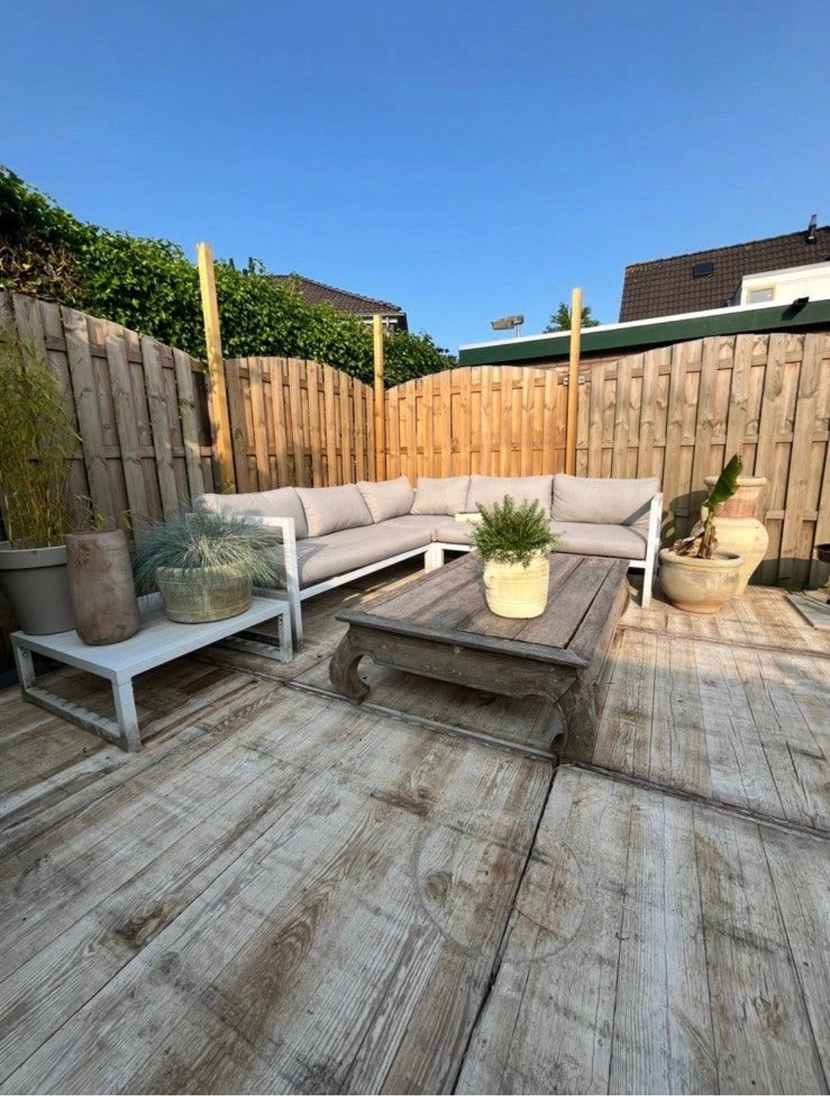 Houten steenschotten, vlonderplanken voor terras of tuin, Ophalen, Gebruikt, Hout