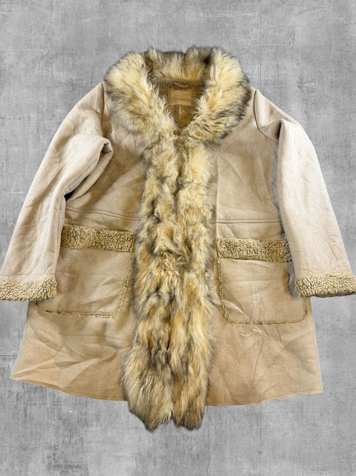 Yessica Afghaanse jas beige dames maat XL, Bayline Vintage Trading, Verzenden, Beige, Maat 46/48 (XL) of groter