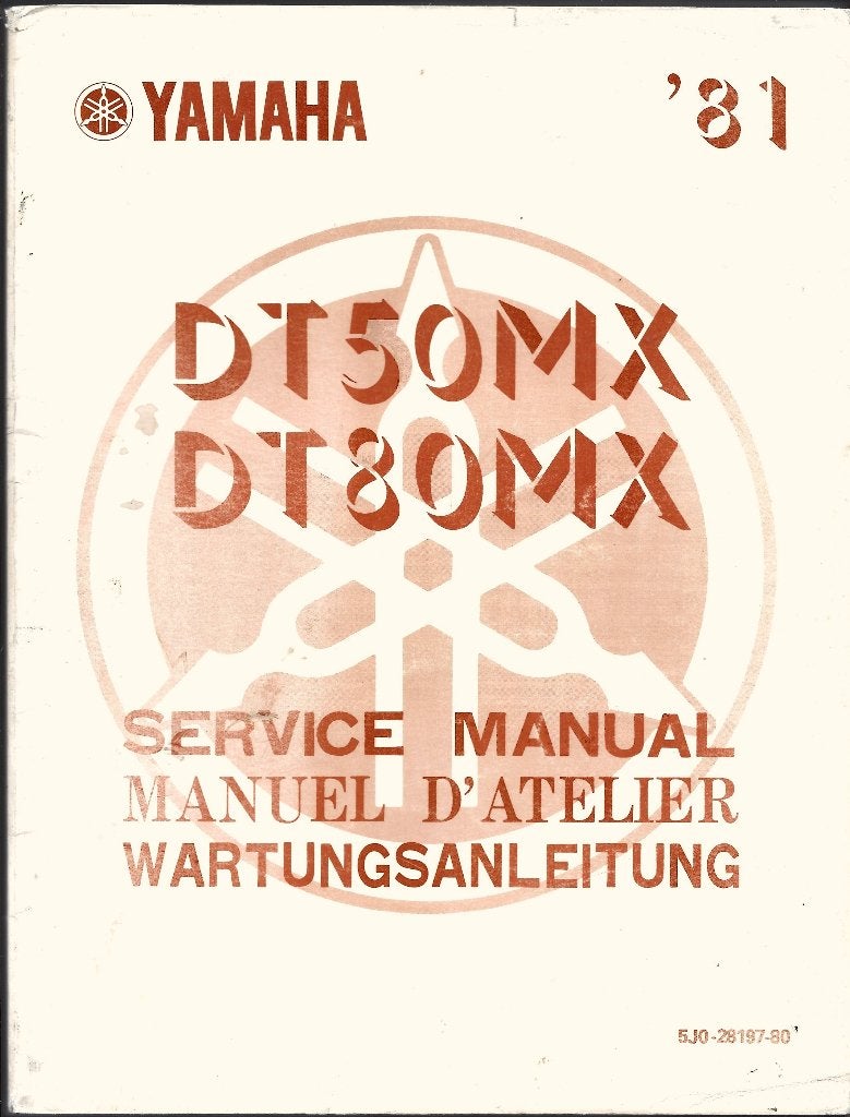 Yamaha DT50 MX DT80 MX service manual (4621z), Verzenden, Zo goed als nieuw