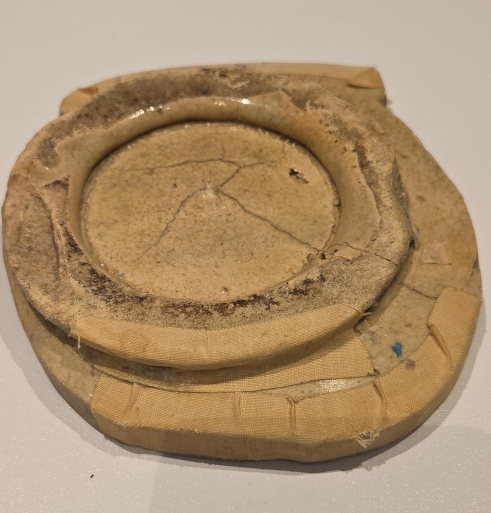 Antieke Nederlandse Majolica scherf schotel, Ophalen of Verzenden