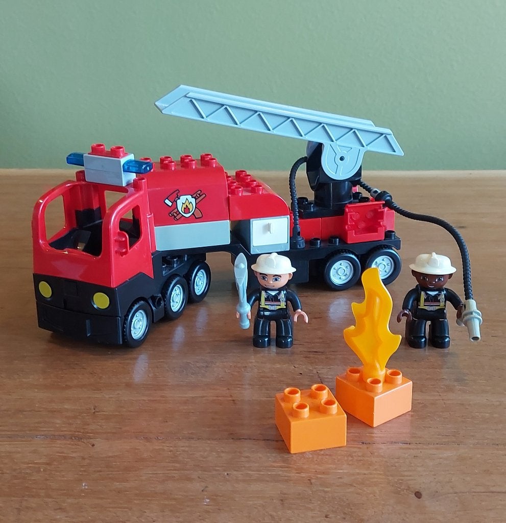 duplo 4977 brandweerladder, Ophalen of Verzenden, Zo goed als nieuw, Compleet, Duplo