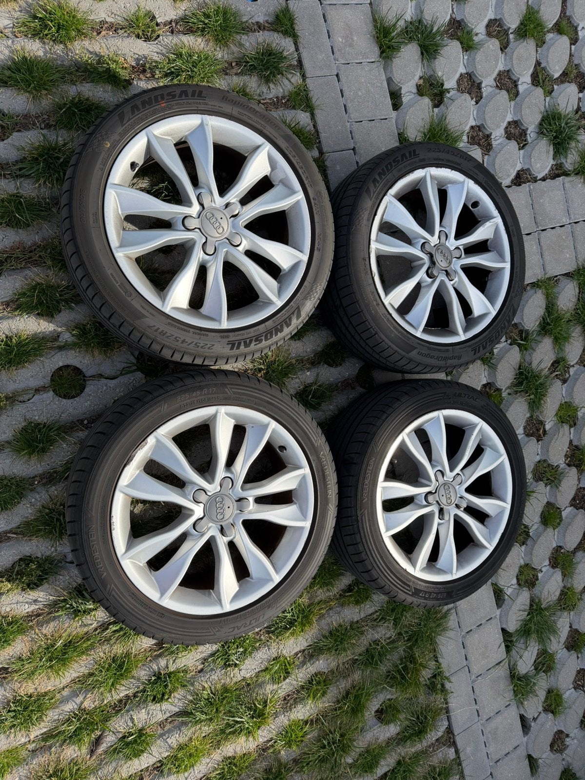Orginele Audi velgen, 225/45R17, 17 inch, 5x112, 57,1, zomer, Ophalen, Gebruikt, Banden en Velgen, 17 inch
