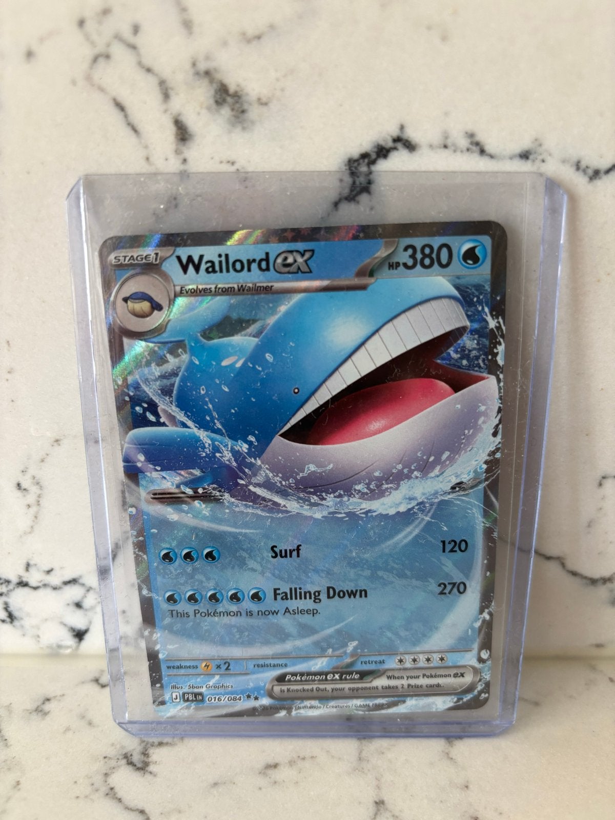 Pokemon kaart Wailord EX, Ophalen of Verzenden, Nieuw, Losse kaart, Foil