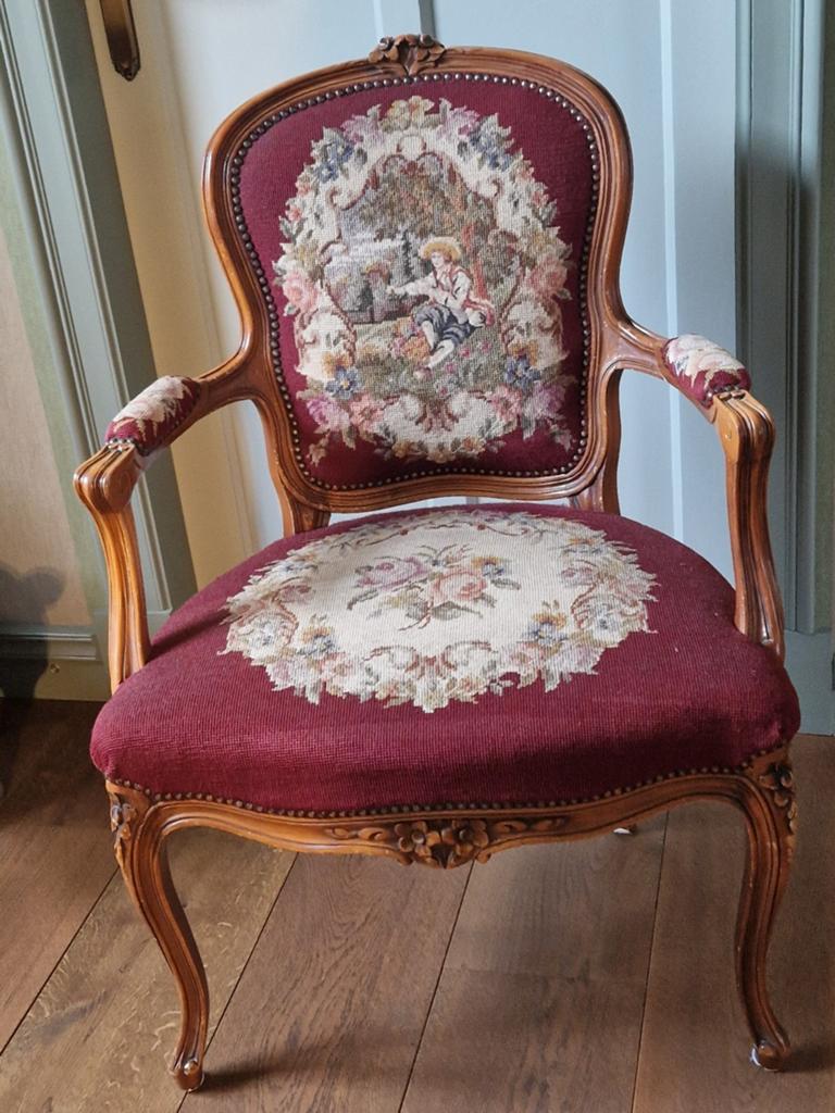 Mooie oude brocante stoel / barokstoel, Ophalen