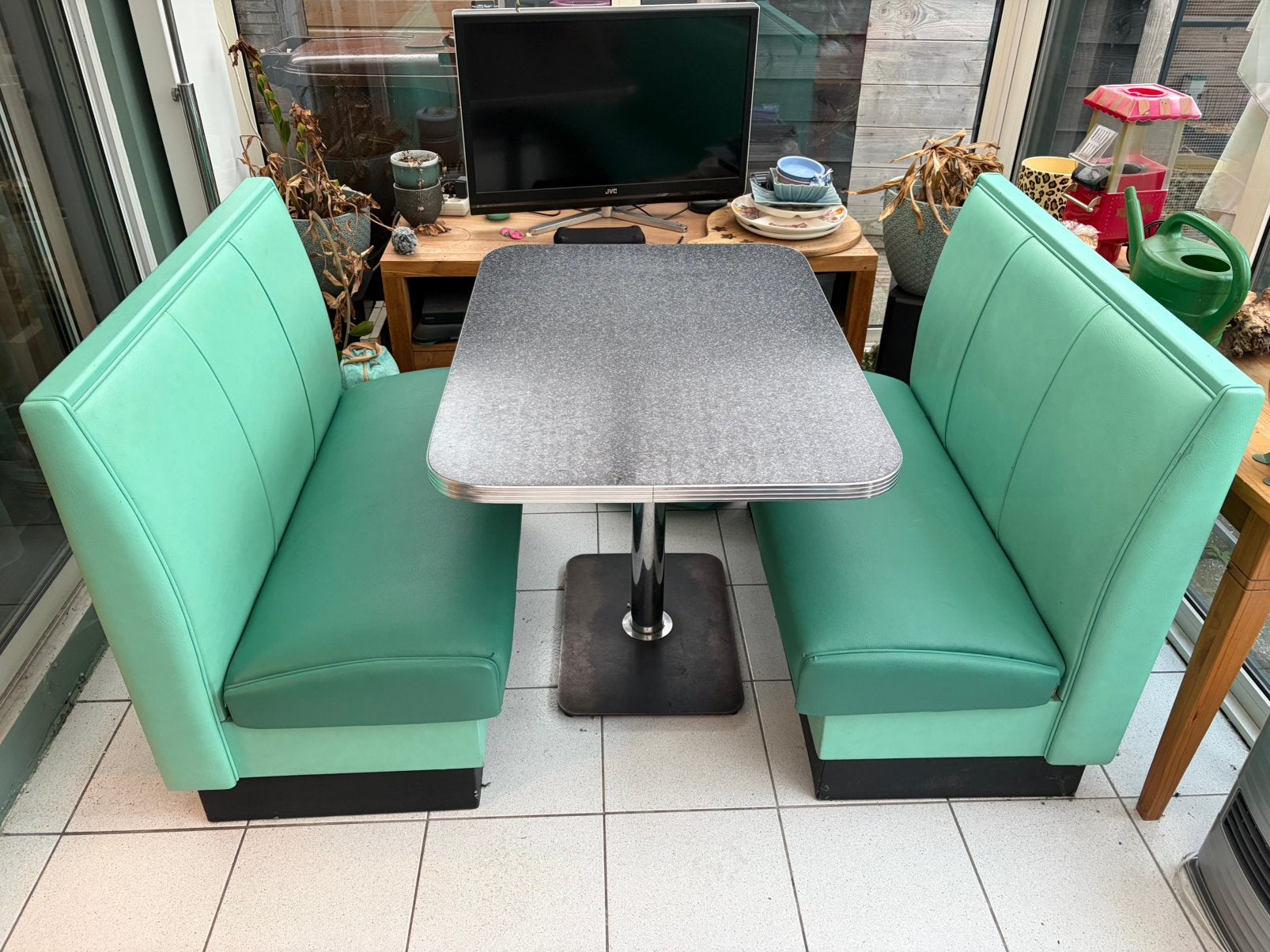 Bell air, originele retro eetset jaren 60,, Huis en Inrichting, Ophalen, Gebruikt, Retro, jaren 60, amerikaans, 4 tot 6 stoelen