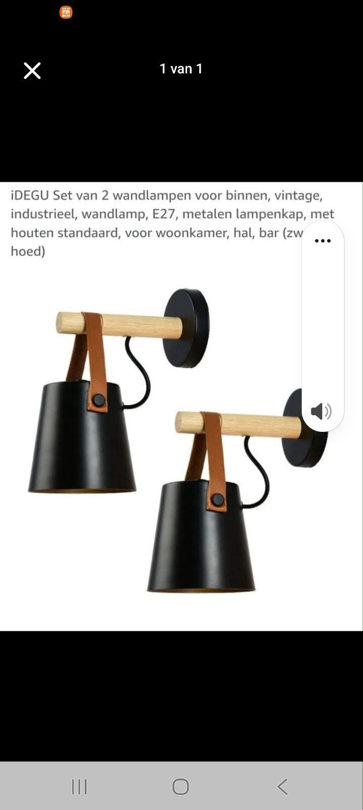 Wandlampen zwart en wit per 2 stuks (nieuw in doos ), Ophalen of Verzenden