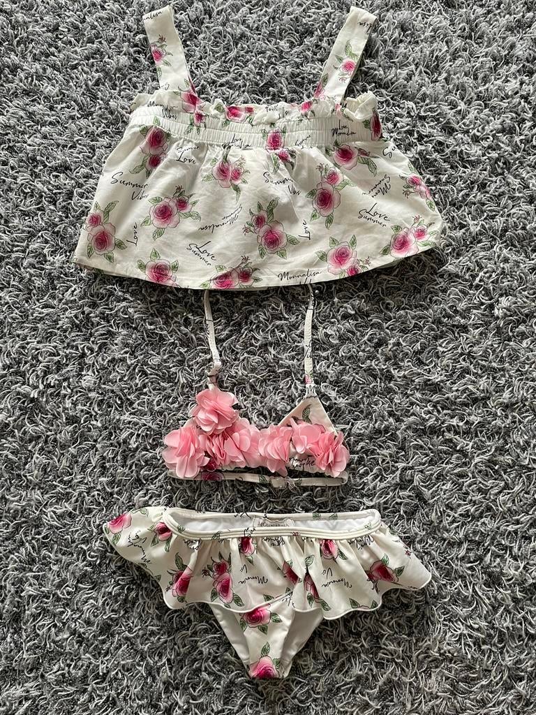 Monnalisa bikini met bijpassend top 6 jaar, Maat 116, Bikiniset, Meisje, Ophalen of Verzenden
