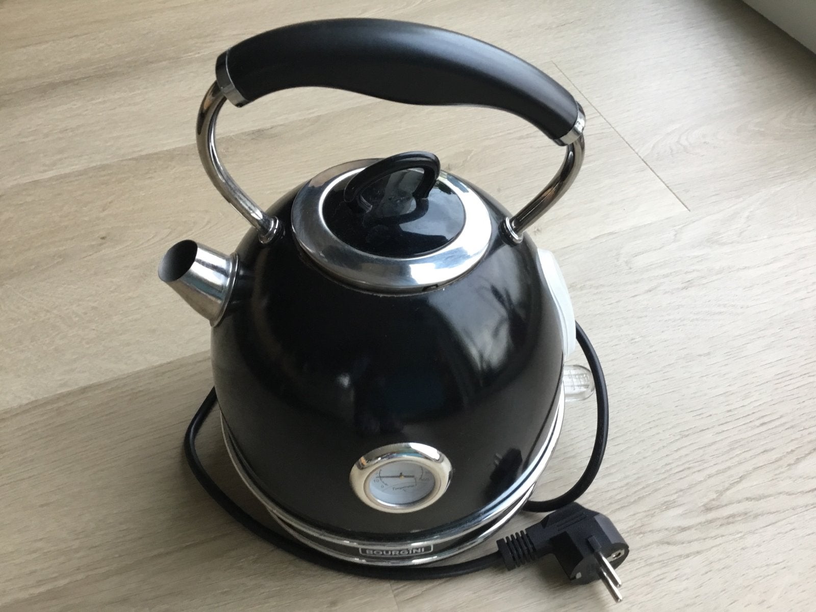 Bourgini waterkoker met temperatuurmeter - Zo goed als nieuw, 1 tot 2 liter, Ophalen, Zo goed als nieuw, Draadloos