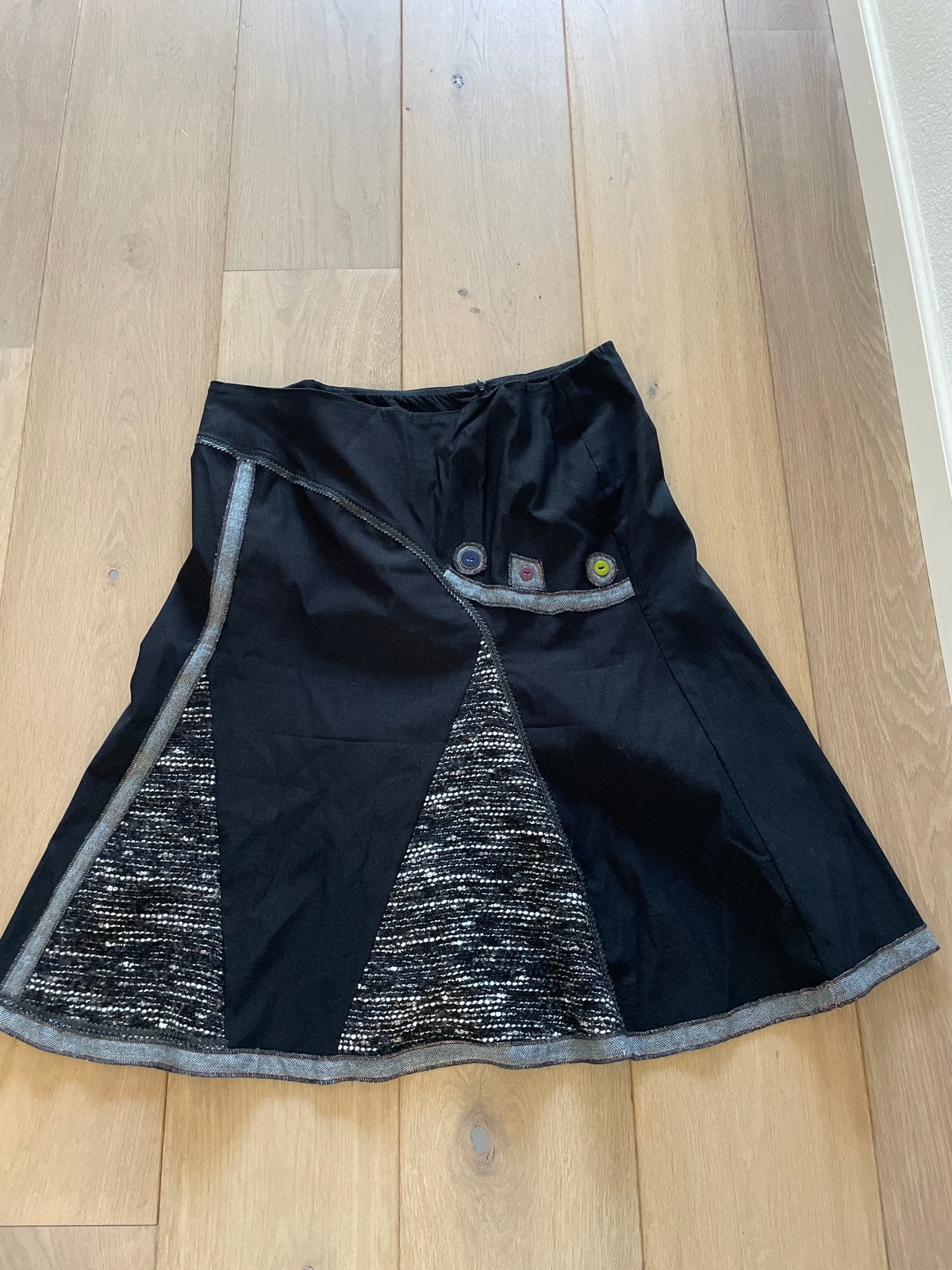 Pause Café Zwarte Rok met Decoratieve Details, Zwart, Maat 46/48 (XL) of groter, Ophalen of Verzenden, Zo goed als nieuw