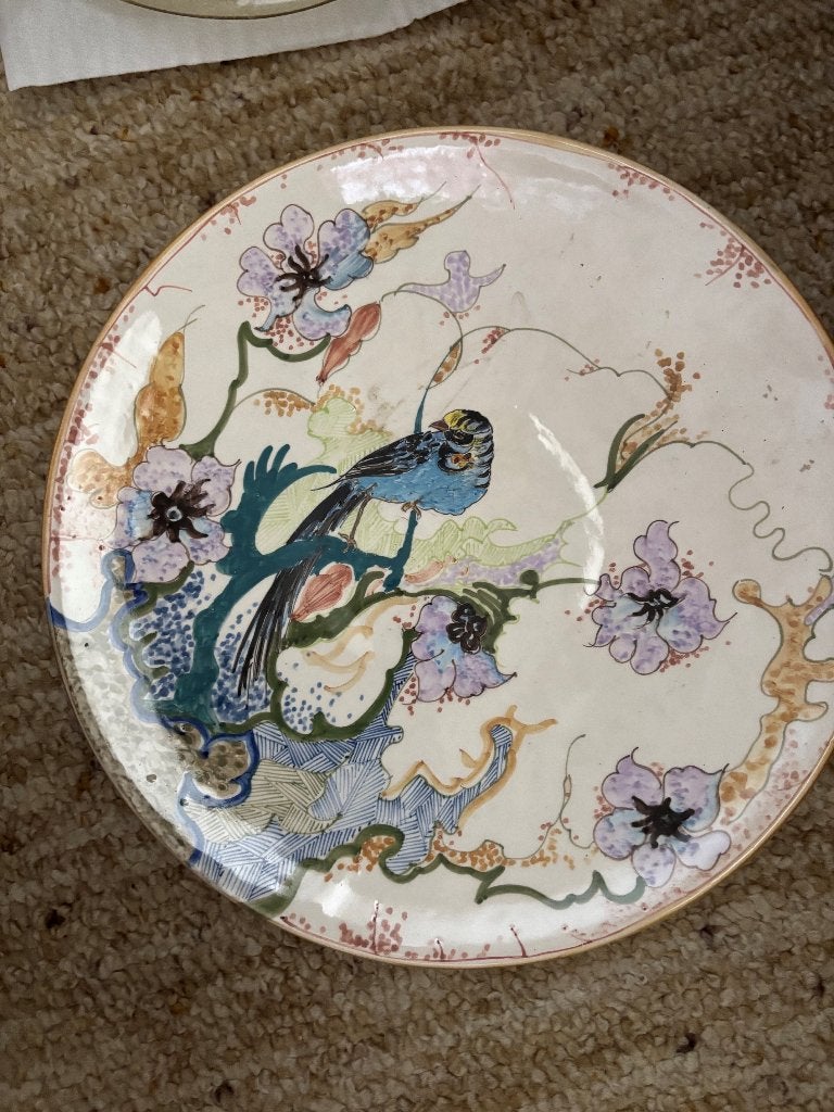 Prachtig handbeschilderd Gouda plateel sierbord, Antiek en Kunst, Ophalen