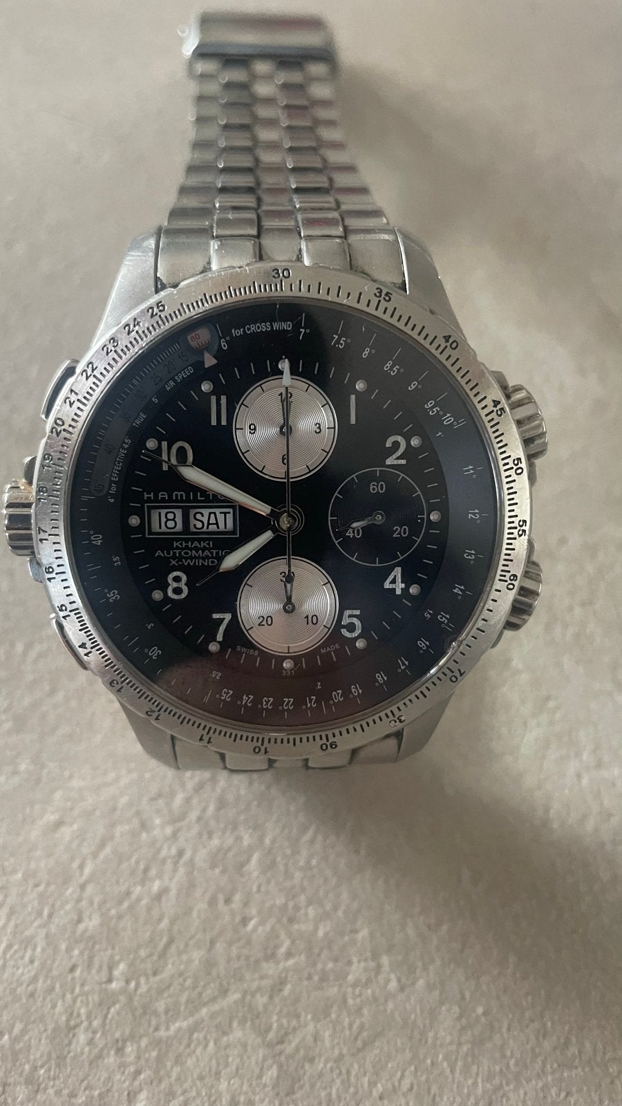 Hamilton Khaki Aviation X-Wind Chrono Automatisch Horloge, Overige merken, Gebruikt, Staal, Polshorloge