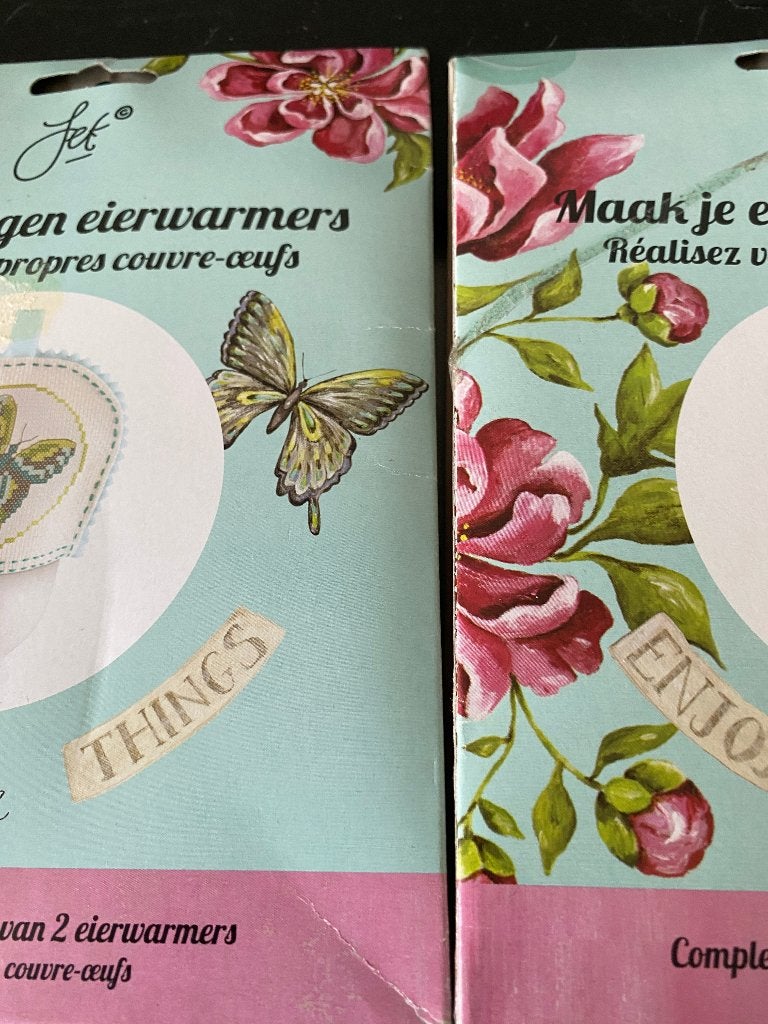 BORDUURPAKKETTEN EIERWARMERS 8 STUKS, Verzenden, Nieuw, Handborduren, Borduurpakket