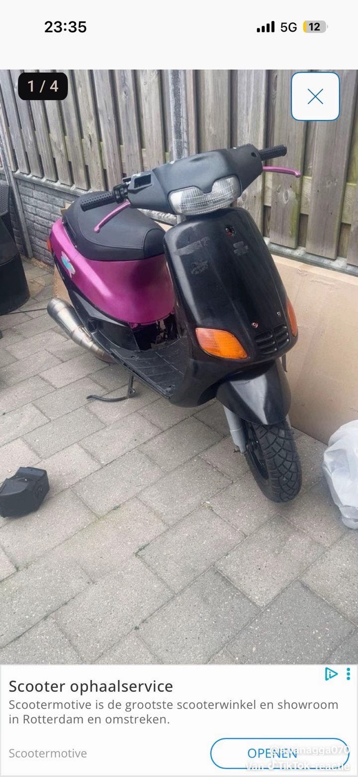 Piaggio zip 70cc, Ophalen, Zo goed als nieuw, Tweetakt, Zip