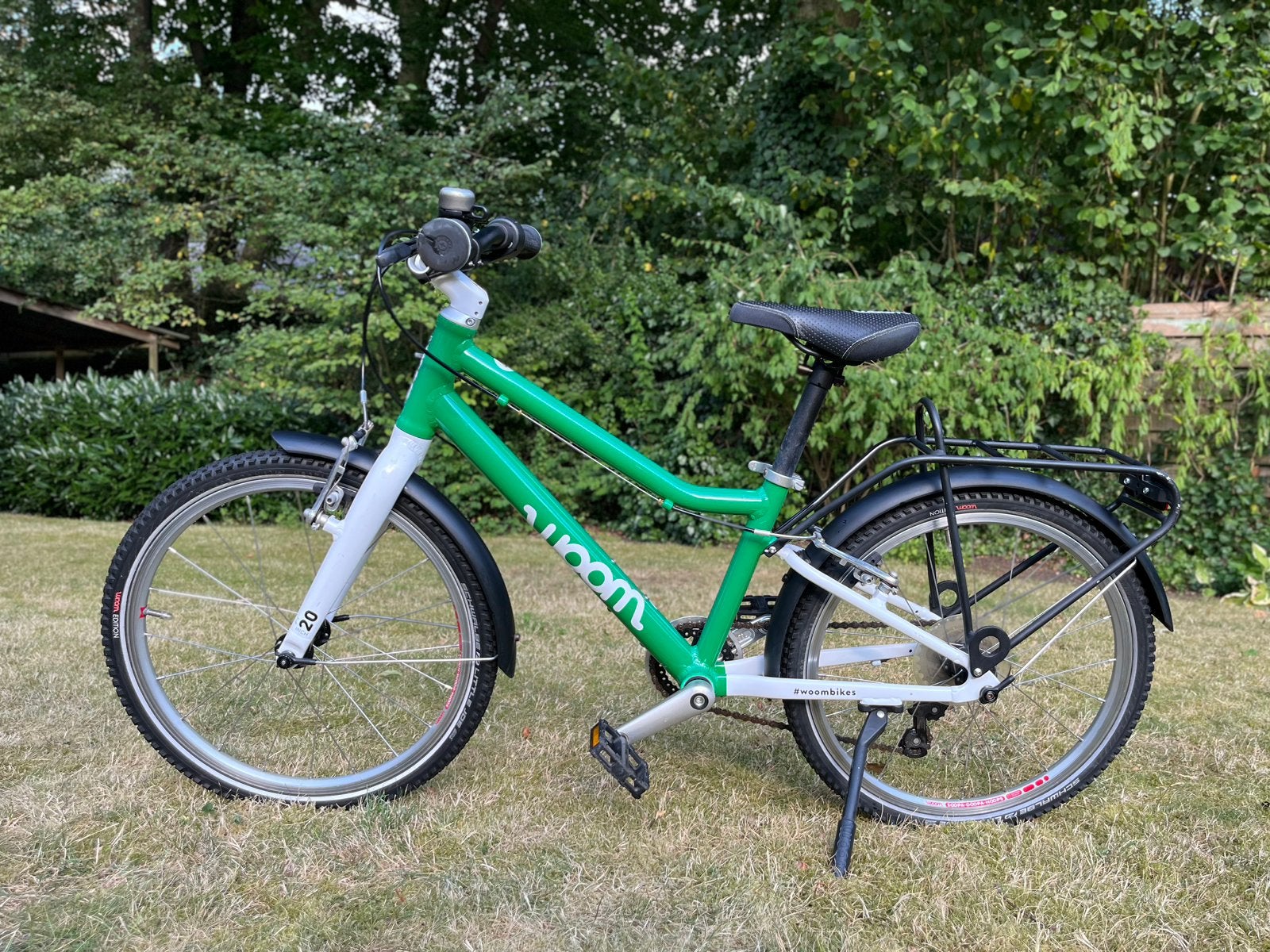 Woom 4 Groen - 20 inch kinderfiets, Ophalen, Zo goed als nieuw, Velgrem, 20 inch of meer