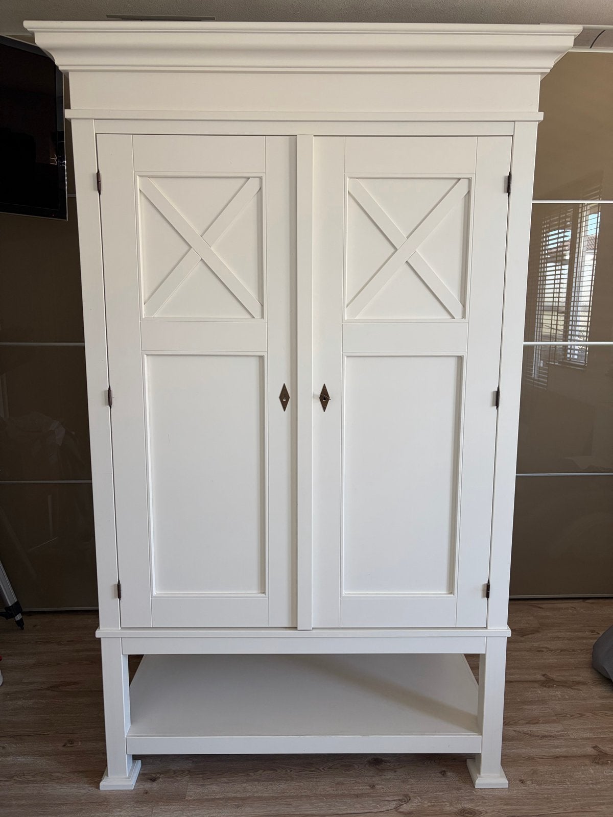 Complete Slaapkamer Set hout wit - Bed, Kast, Nachtkastje, Huis en Inrichting, Slaapkamer | Complete slaapkamers, Ophalen, Gebruikt