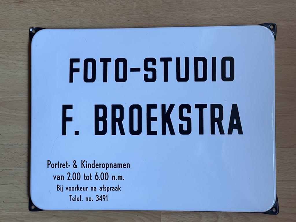 Emaille bord foto - studio / fotograaf / portret, Verzamelen, Merken en Reclamevoorwerpen, Reclamebord, Ophalen of Verzenden, Zo goed als nieuw