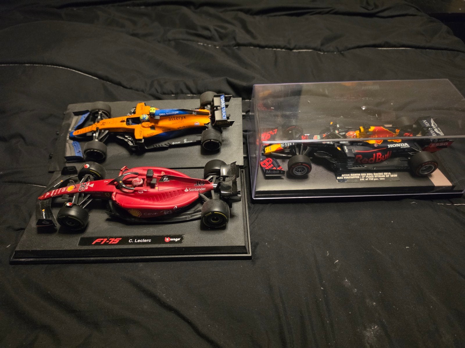 F1 modelauto's Verstappen,Noris & Lecler, Verzamelen, Ophalen, Zo goed als nieuw, Formule 1