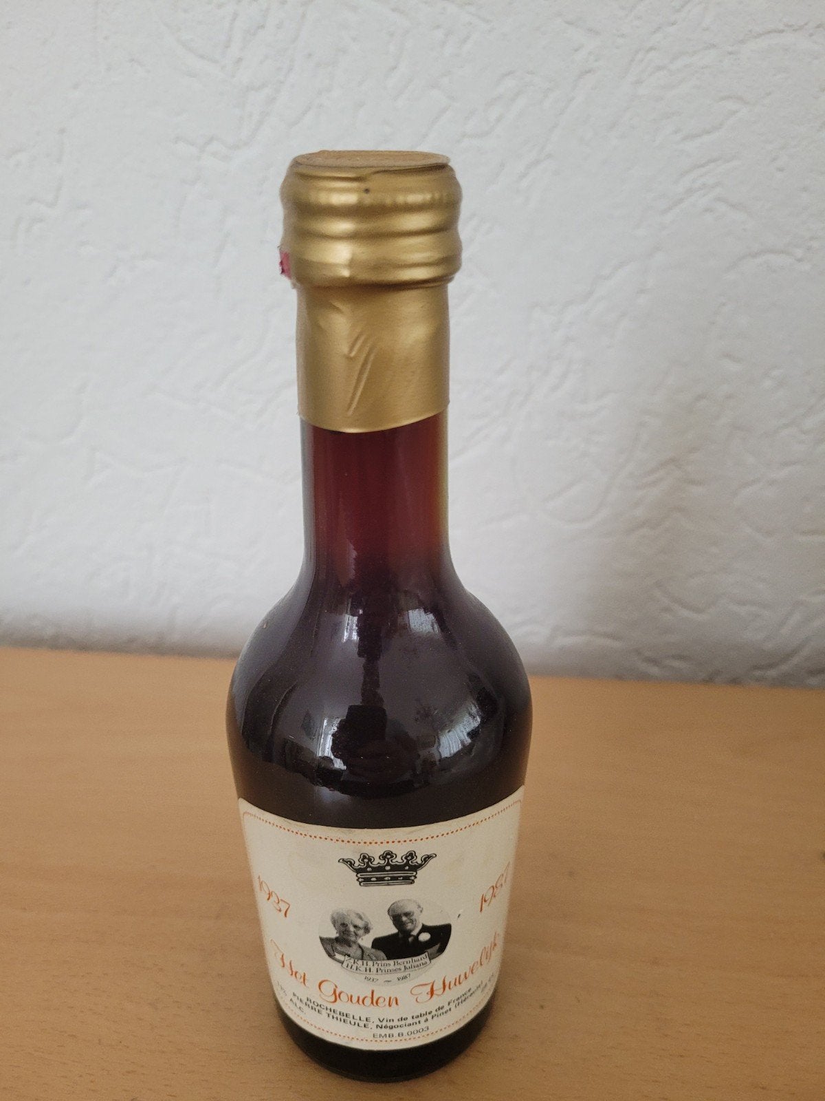 Wijn van Het Gouden Huwelijk 1937-1987 Bernhard & Juliana, Ophalen of Verzenden, Nieuw, Frankrijk, Rode wijn
