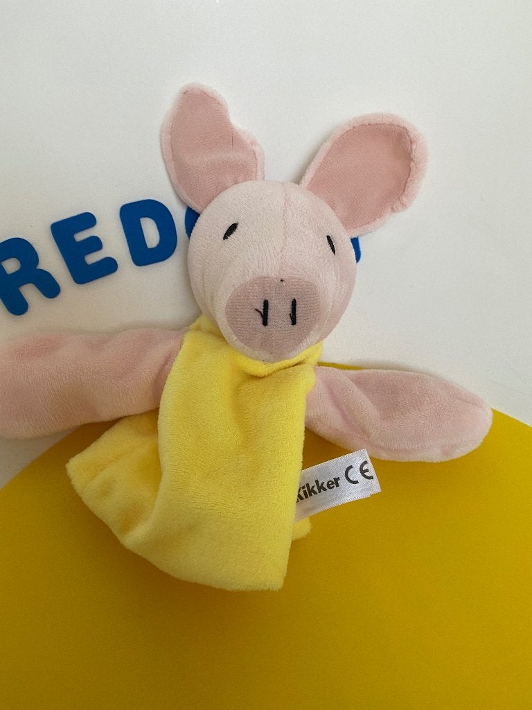 K3183 kikker serie handpop varken varkentje, Kinderen en Baby's, Speelgoed | Knuffels en Pluche, Ophalen of Verzenden, Zo goed als nieuw