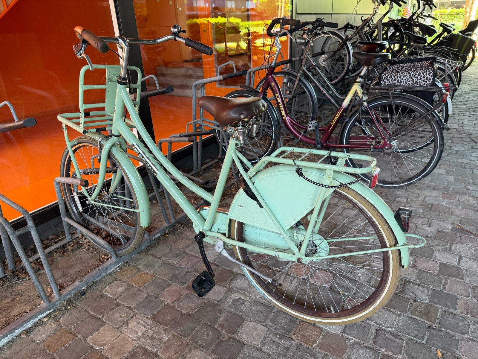Vintage Mintgroene (teener)meisjes met Voordrager, Overige merken, Terugtraprem, Versnellingen, Ophalen of Verzenden