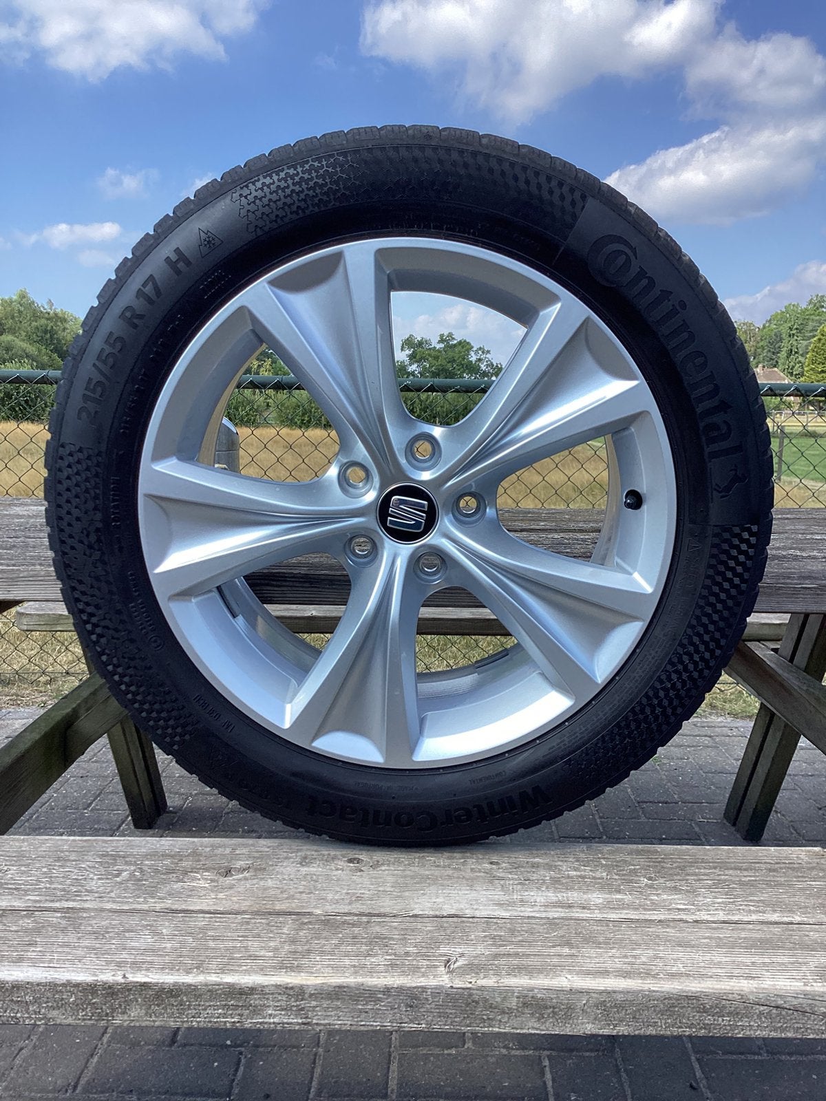 17”nieuwe velgen Seat Ateca 215-55-17 Continental️banden 7mm, 215 mm, Banden en Velgen, Nieuw, 17 inch
