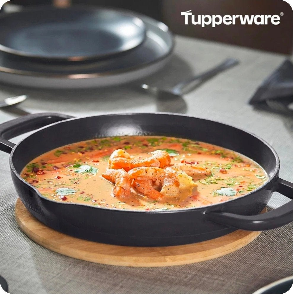 Tupperware Gietijzeren Pan 26cm - Veelzijdig en Duurzaam, Ophalen of Verzenden, Overige merken, Braadpan, Gietijzer