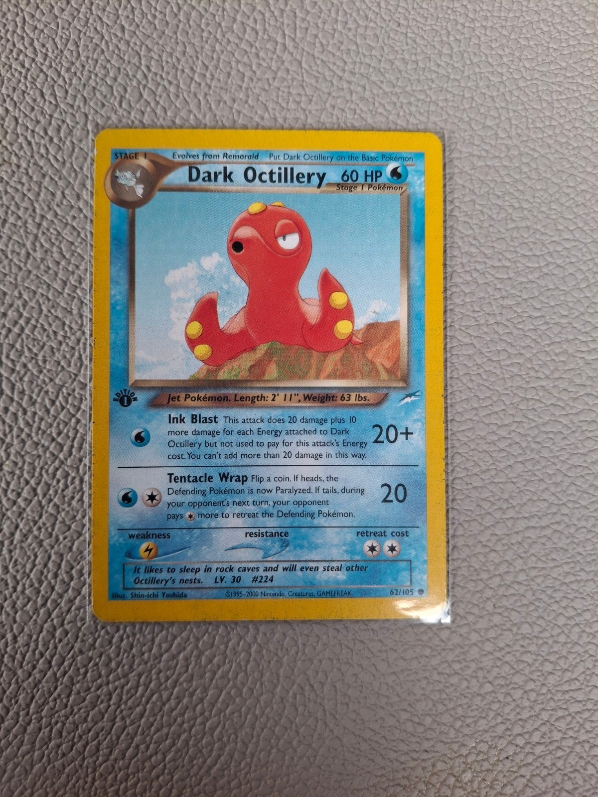 Pokémon Dark Octillery 62/105 Neo Destiny Kaart, Hobby en Vrije tijd, Verzamelkaartspellen | Pokémon, Ophalen of Verzenden, Zo goed als nieuw