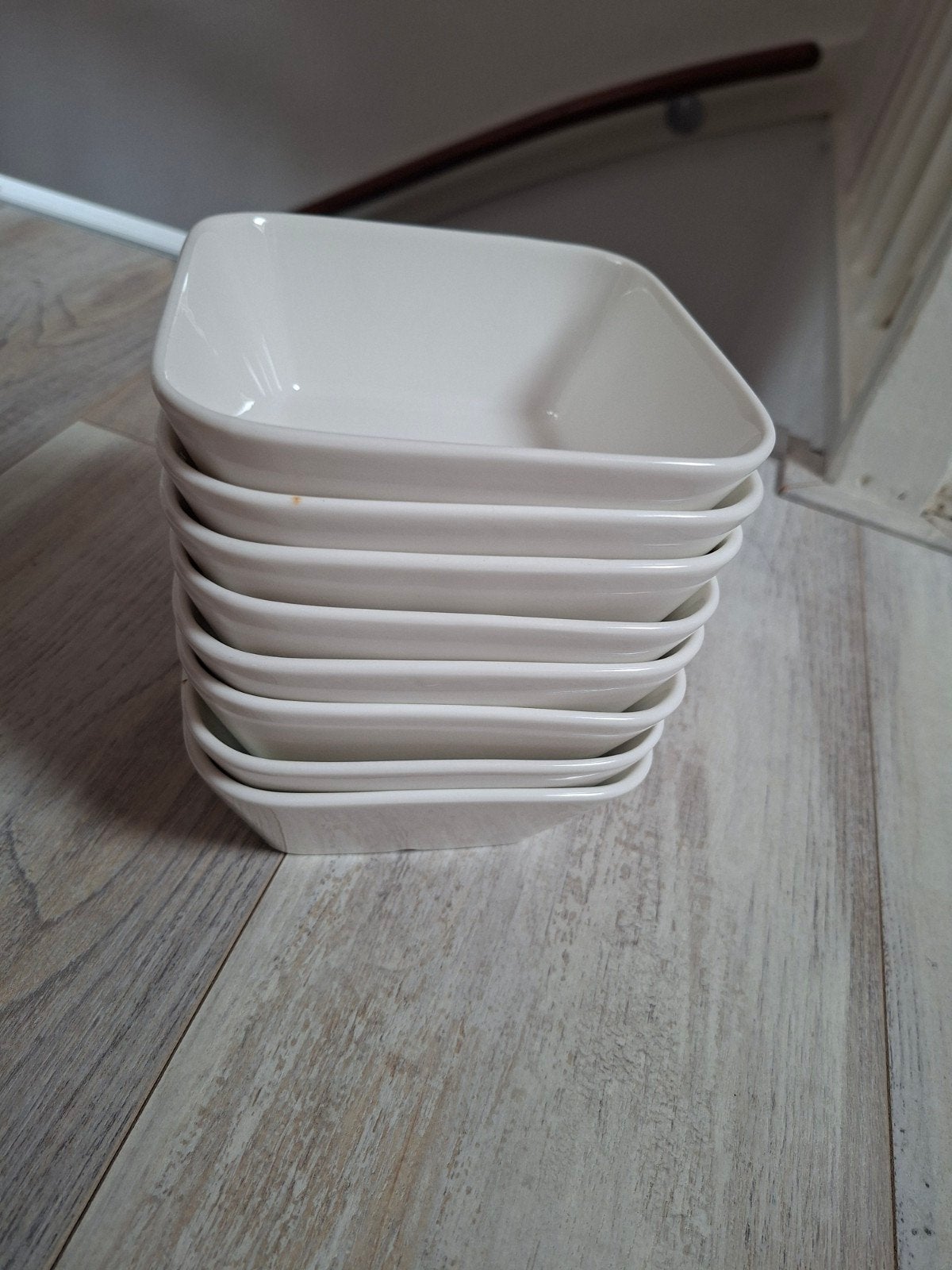 Schaaltje 14x14  |  Wit  |  8x |  New bone, Porselein of Keramiek, Schaal, Vaatwasserbestendig, Vierkant