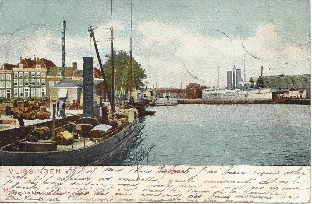 Vlissingen (Zld.) Dijkhaven, Marineschip, gelopen 1903, Ophalen of Verzenden, Voor 1920, Gelopen, Zeeland