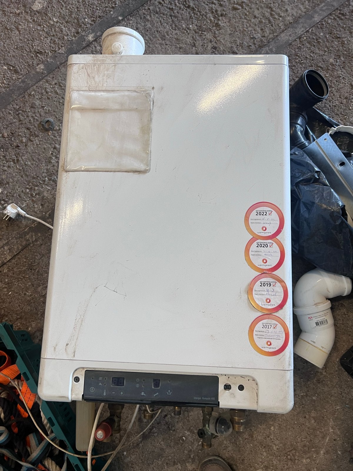 Intergas Kompakt HRE 28/24 A CV-ketel, werkend, Ophalen, 30 tot 80 cm, Gebruikt, Hoog rendement (Hr)