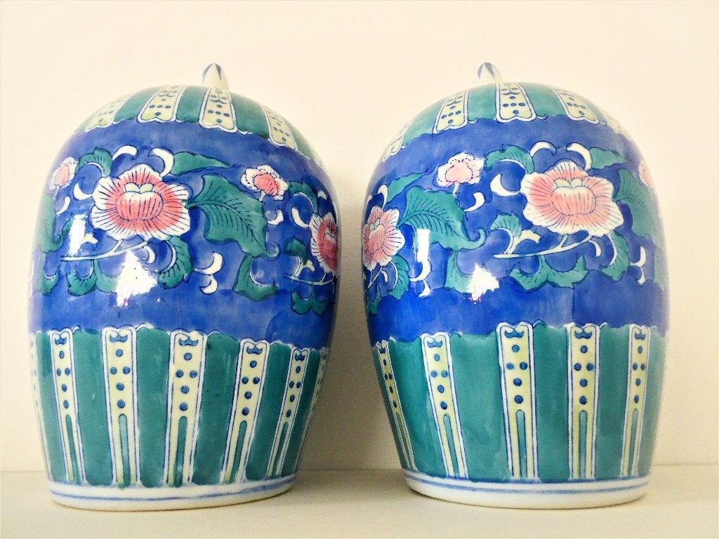 2 Chinese gemberpotten dekselpotten compleet met deksel, Ophalen of Verzenden