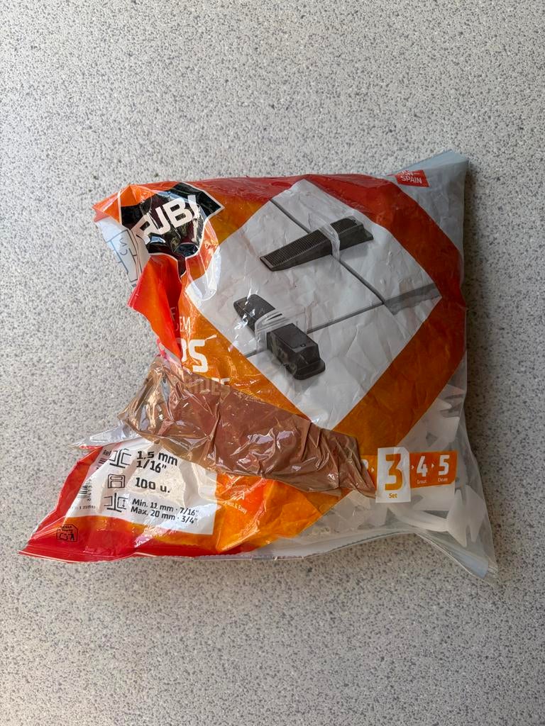 Rubi Delta Level System Strips 1.5mm (100 stuks) x 2, Overige materialen, Overige typen, Nieuw, Ophalen of Verzenden