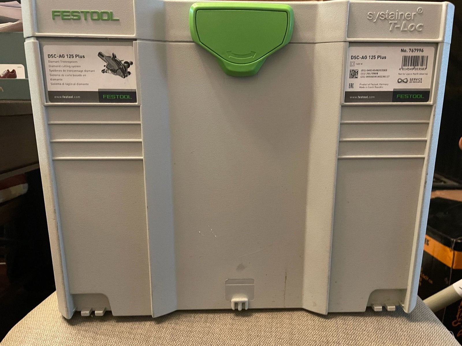 Festool DSC-AG 125-Plus Railslijper 125mm in Systainer, Ophalen, Gebruikt, 1000 watt of meer, Haakse handslijpmachine